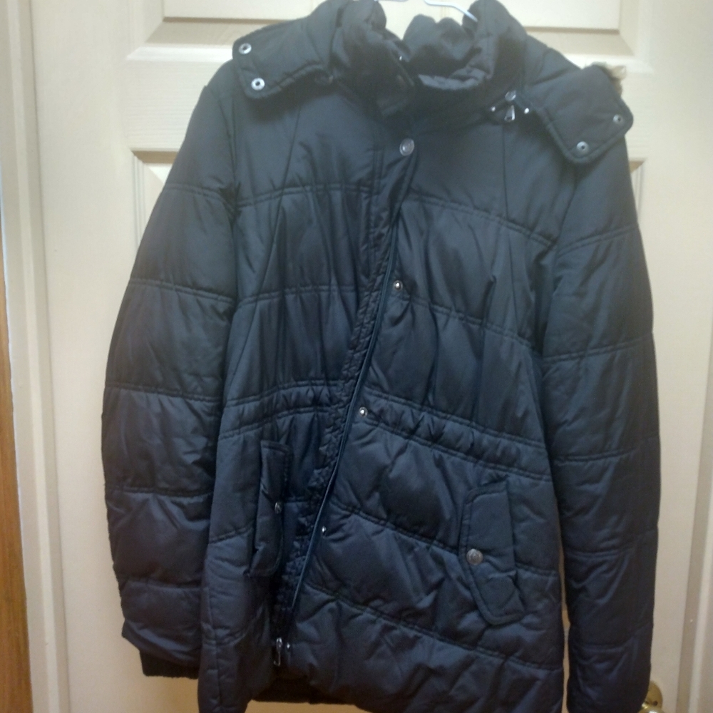 Route 66 puffer Jacket with Faux Fur Hood